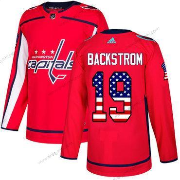 Washington Capitals #19 Nicklas Backstrom Červené Domácí dres Autentické USA Flag Sešitý NHL dres – Juniorské