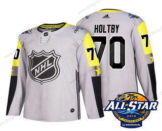 Washington Capitals #70 Braden Holtby Šedá 2018 NHL All-Star Sešitý Hokejový dres – Pánské