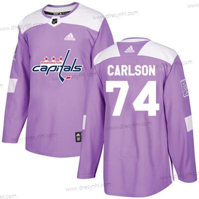 Washington Capitals #74 John Carlson Nachový Autentické Bojuje proti rakovině Sešitý NHL dres – Juniorské