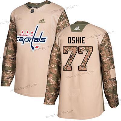 Washington Capitals #77 T. J. Oshie Camo Autentické 2017 Veterans Day Sešitý NHL dres – Juniorské