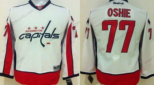 Washington Capitals #77 T. J. Oshie Hostující dres Bílý NHL Reebok dres – Juniorské