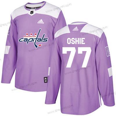 Washington Capitals #77 T. J. Oshie Nachový Autentické Bojuje proti rakovině Sešitý NHL dres – Juniorské