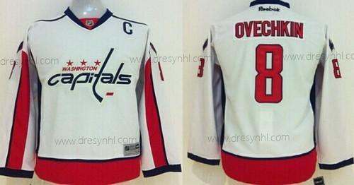 Washington Capitals #8 Alex Ovechkin Bílý Zimní dres – Dětské