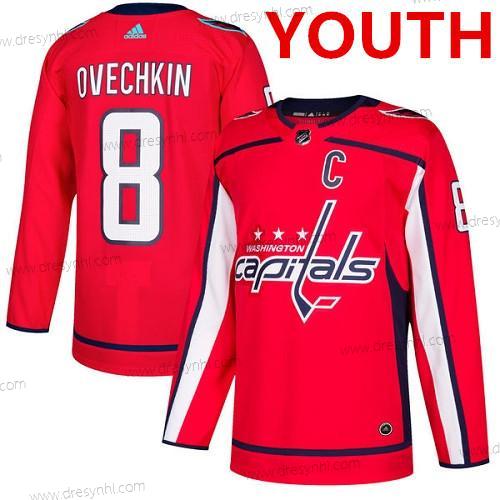 Washington Capitals #8 Alex Ovechkin Červené Domácí dres Autentické Sešitý NHL dres – Juniorské