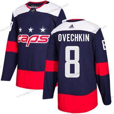 Washington Capitals #8 Alex Ovechkin Námořnictvo Autentické 2018 Stadium Series Sešitý NHL dres – Juniorské