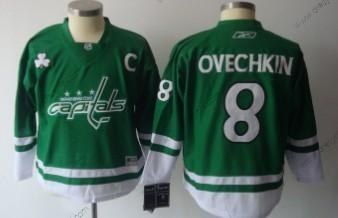 Washington Capitals #8 Alex Ovechkin St. Patrick’S Day Zelená dres – Dětské