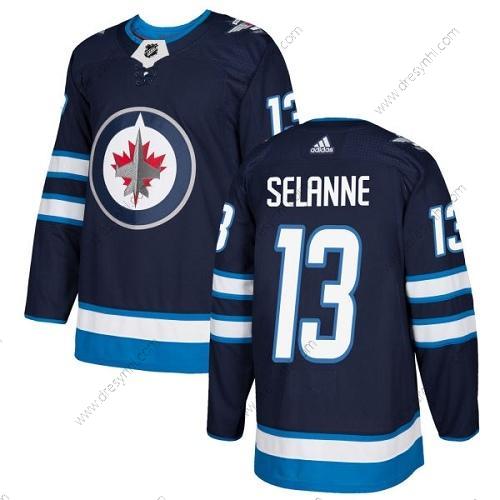 Winnipeg Jets #13 Teemu Selanne Námořnictvo Modrý Domácí dres Autentické Sešitý NHL dres – Juniorské