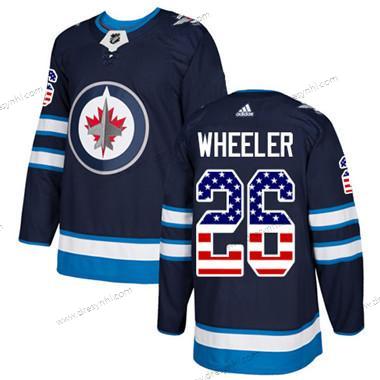 Winnipeg Jets #26 Blake Wheeler Námořnictvo Modrý Domácí dres Autentické USA Flag Sešitý NHL dres – Juniorské