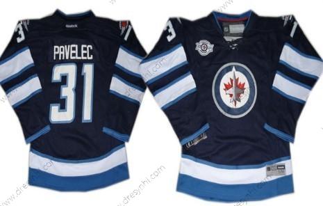 Winnipeg Jets #31 Ondrej Pavelec Námořnictvo Modrý dres – Dětské