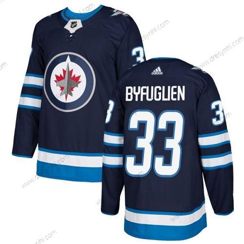 Winnipeg Jets #33 Dustin Byfuglien Námořnictvo Modrý Domácí dres Autentické Sešitý NHL dres – Juniorské