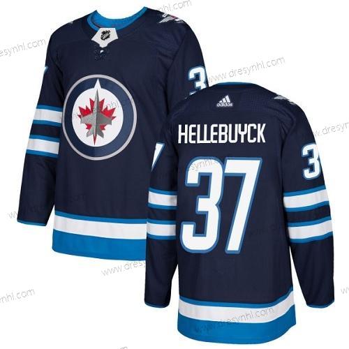 Winnipeg Jets #37 Connor Hellebuyck Námořnictvo Modrý Domácí dres Autentické Sešitý NHL dres – Juniorské