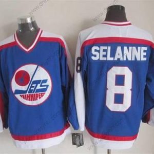 Winnipeg Jets #8 Teemu Selanne 1979-80 Modrý CCM Vintage dres – Pánské