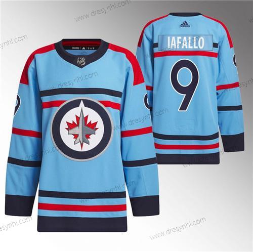 Winnipeg Jets #9 Alex Iafallo Modrý Výročí Primegreen Sešitý dres – Pánské