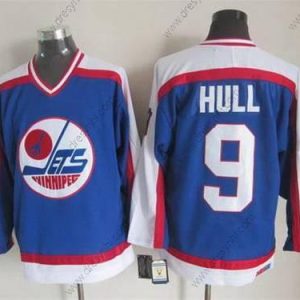 Winnipeg Jets #9 Bobby Hull 1979-80 Modrý CCM Vintage dres – Pánské