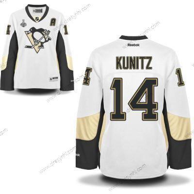 WoPittsburgh Penguins #14 Chris Kunitz Bílý Road 2017 Stanley Cup NHL Finals A Patch dres – Pánské