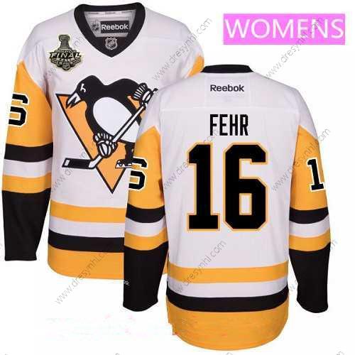 WoPittsburgh Penguins #16 Eric Fehr Bílý Třetí dres 2017 Stanley Cup Finals Patch Sešitý NHL Reebok Hokejový dres – Pánské