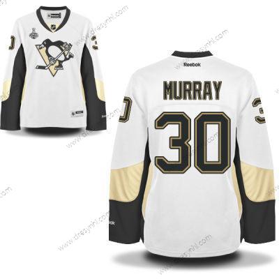 WoPittsburgh Penguins #30 Matt Murray Bílý Road 2017 Stanley Cup NHL Finals Patch dres – Pánské