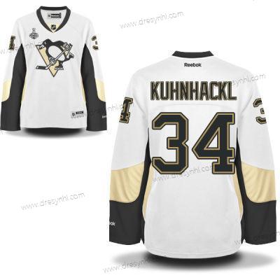 WoPittsburgh Penguins #34 Tom Kuhnhackl Bílý Road 2017 Stanley Cup NHL Finals Patch dres – Pánské