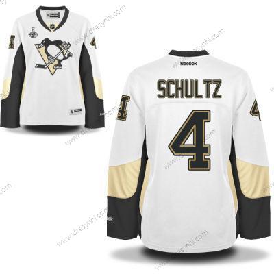 WoPittsburgh Penguins #4 Justin Schultz Bílý Road 2017 Stanley Cup NHL Finals Patch dres – Pánské