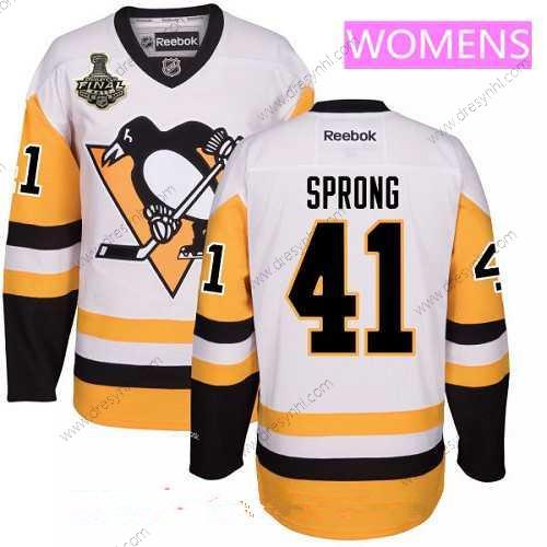 WoPittsburgh Penguins #41 Daniel Sprong Bílý Třetí dres 2017 Stanley Cup Finals Patch Sešitý NHL Reebok Hokejový dres – Pánské