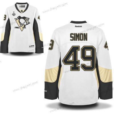 WoPittsburgh Penguins #49 Dominik Simon Bílý Road 2017 Stanley Cup NHL Finals Patch dres – Pánské