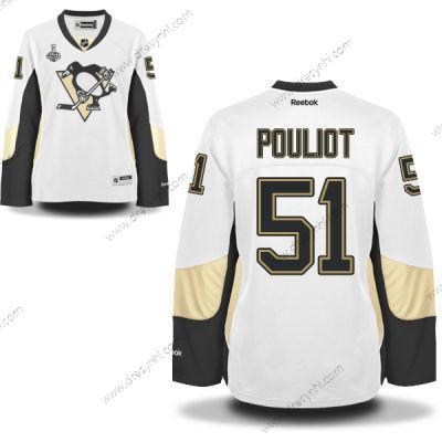 WoPittsburgh Penguins #51 Derrick Pouliot Bílý Road 2017 Stanley Cup NHL Finals Patch dres – Pánské