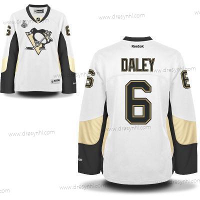 WoPittsburgh Penguins #6 Trevor Daley Bílý Road 2017 Stanley Cup NHL Finals Patch dres – Pánské