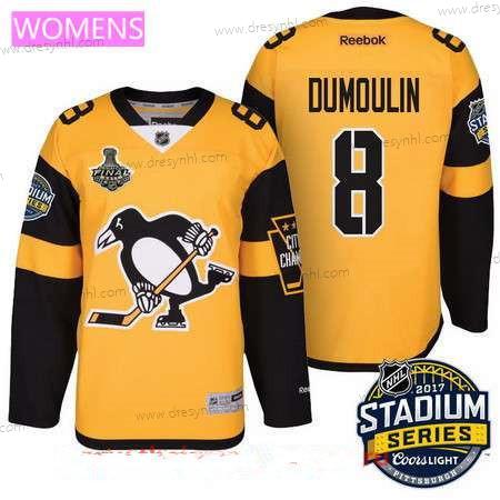 WoPittsburgh Penguins #8 Brian Dumoulin Žlutá Stadium Series 2017 Stanley Cup Finals Patch Sešitý NHL Reebok Hokejový dres – Pánské