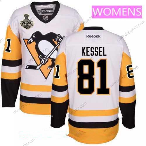 WoPittsburgh Penguins #81 Phil Kessel Bílý Třetí dres 2017 Stanley Cup Finals Patch Sešitý NHL Reebok Hokejový dres – Pánské