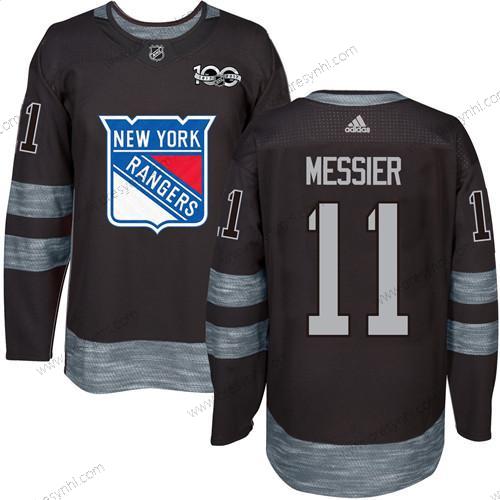 York New York Rangers #11 Mark Messier Černá 1917-2017 100th Výročí Sešitý NHL dres – Pánské