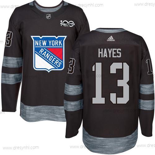 York New York Rangers #13 Kevin Hayes Černá 1917-2017 100th Výročí Sešitý NHL dres – Pánské