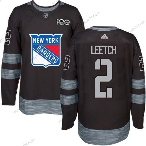 York New York Rangers #2 Brian Leetch Černá 1917-2017 100th Výročí Sešitý NHL dres – Pánské