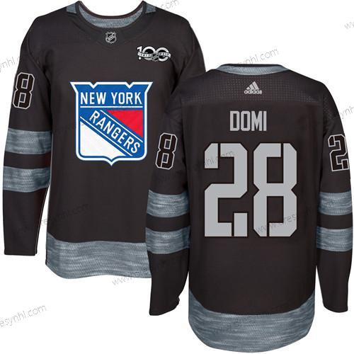 York New York Rangers #28 Tie Domi Černá 1917-2017 100th Výročí Sešitý NHL dres – Pánské