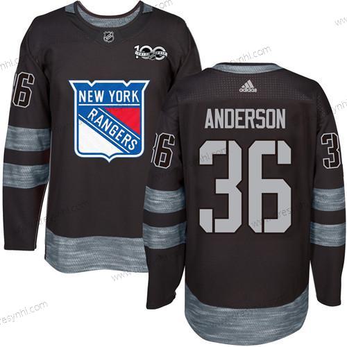 York New York Rangers #36 Glenn Anderson Černá 1917-2017 100th Výročí Sešitý NHL dres – Pánské