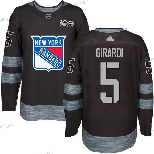 York New York Rangers #5 Dan Girardi Černá 1917-2017 100th Výročí Sešitý NHL dres – Pánské