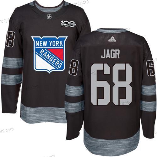 York New York Rangers #68 Jaromir Jagr Černá 1917-2017 100th Výročí Sešitý NHL dres – Pánské