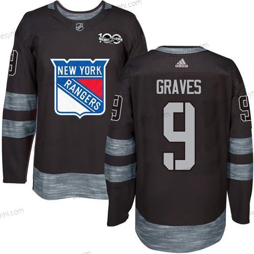 York New York Rangers #9 Adam Graves Černá 1917-2017 100th Výročí Sešitý NHL dres – Pánské