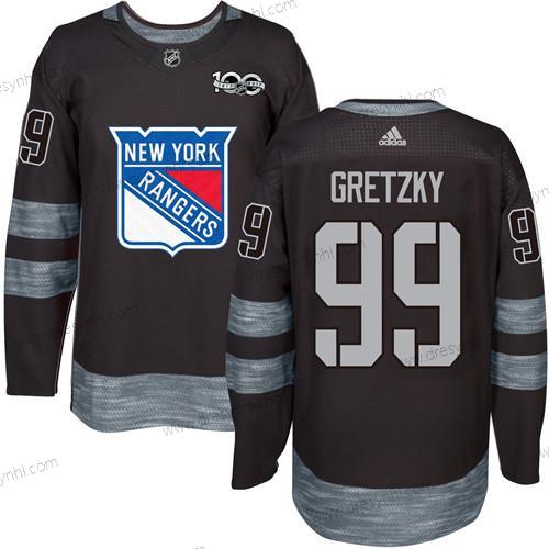 York New York Rangers #99 Wayne Gretzky Černá 1917-2017 100th Výročí Sešitý NHL dres – Pánské